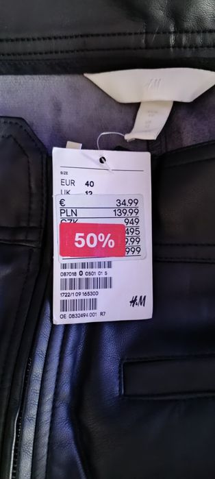 Spodnie skórzane damskie rozmiar 40 H&M