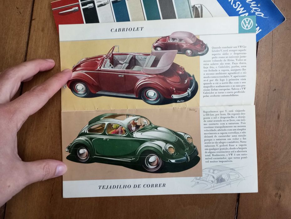 Antigas brochuras mapas catálogos VW Volkswagen