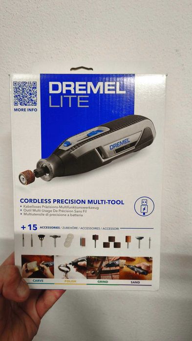 Dremel Lite 7760 akumulatorowe narzędzie obrotowe – litowo-jonowe 3,6 V, zestaw multinarzędzi z 15 akcesoriami