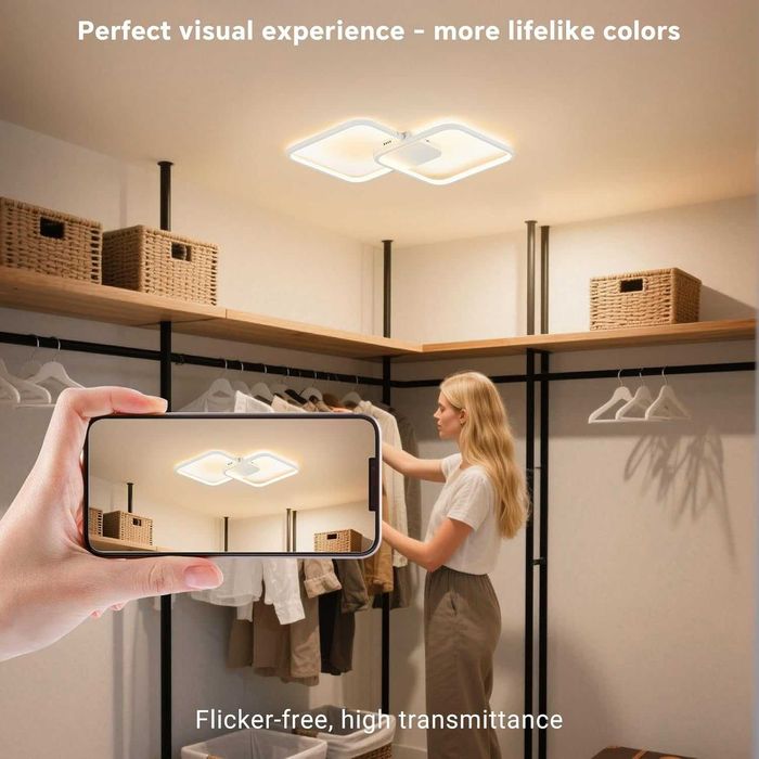 BAYHT Oświetlenie sufitowe LED ściemnialne, 28 W