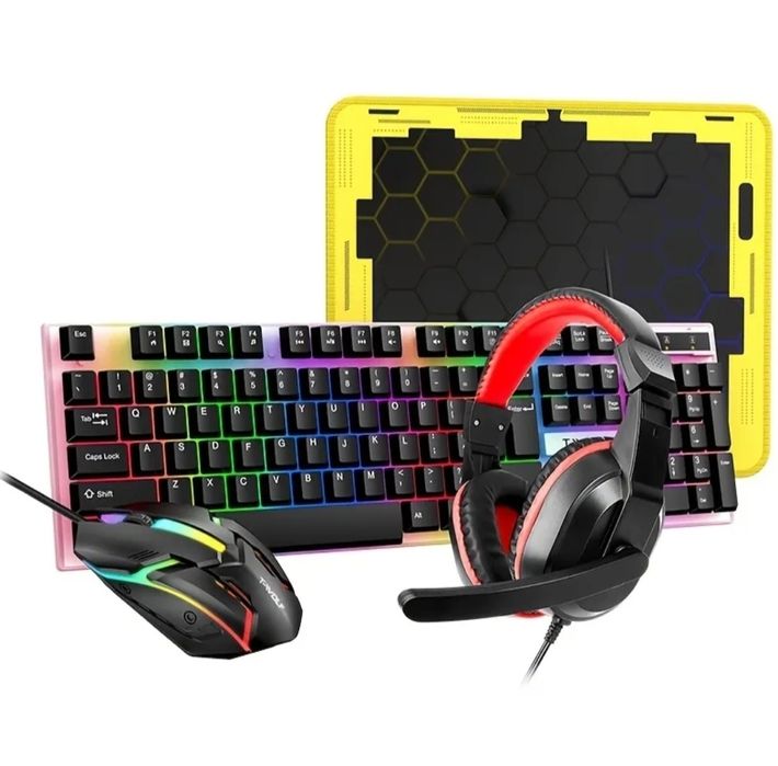 ‼️Знижка‼️ Геймерський комп'ютерний комплект 4в1 T-Wolf TF240‼️Акція‼️