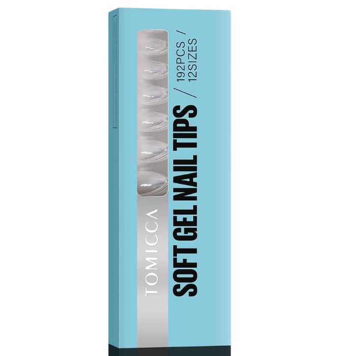 Tomicca żelowe tipsy migdałki krótkie półmatowe 192 szt 12 rozmiarów