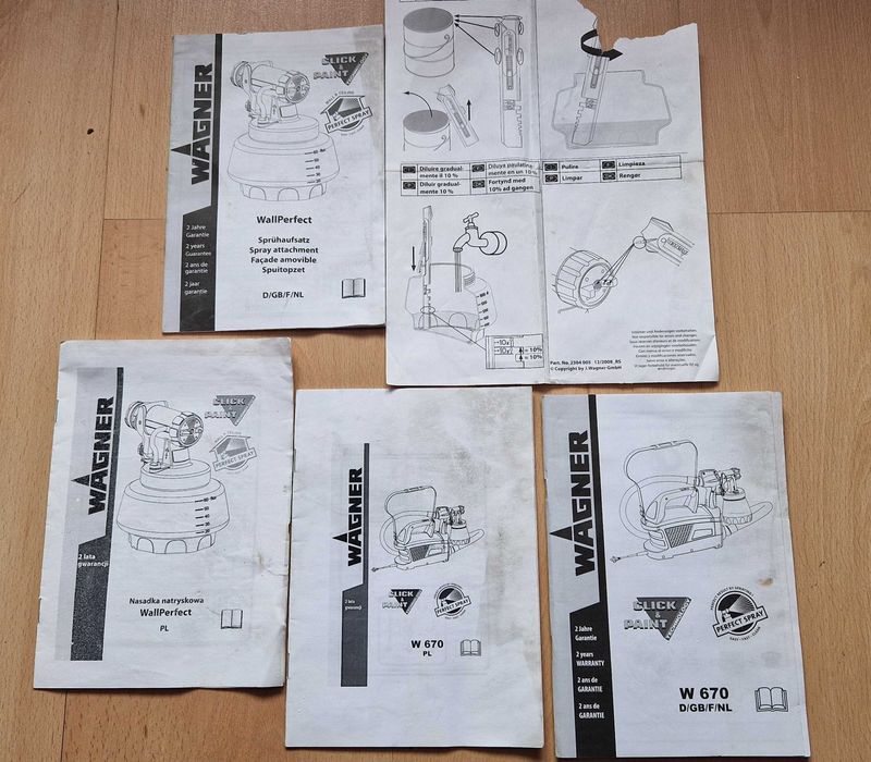 Agregat malarski Wagner W 670 + osprzęt, instrukcje – sprawny