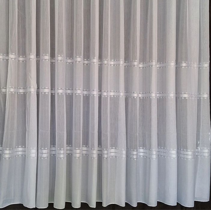Тюль белая с полосками «версаче», белая гардина на метраж