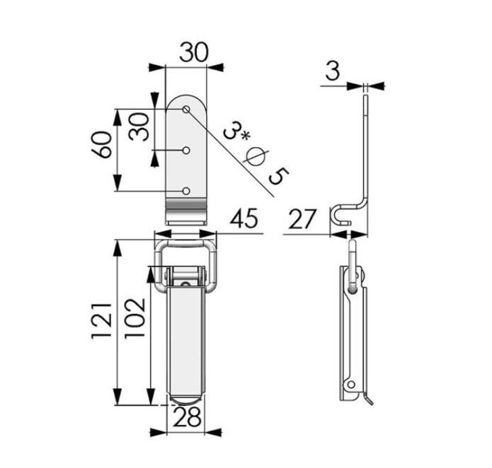 Zamek burty spinacz burty z uchwytem