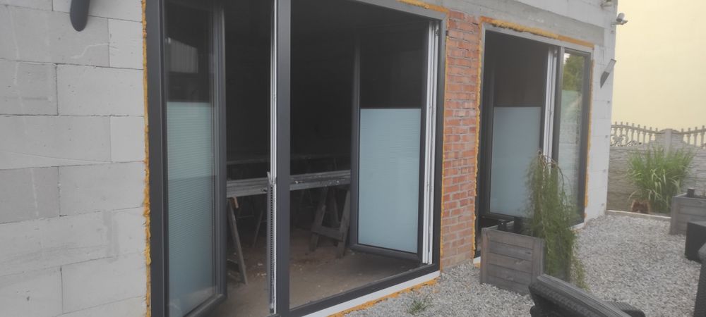 Okna NOWE 2 sztuki 2670x2300 z ruchomym slupkiem Antracyt