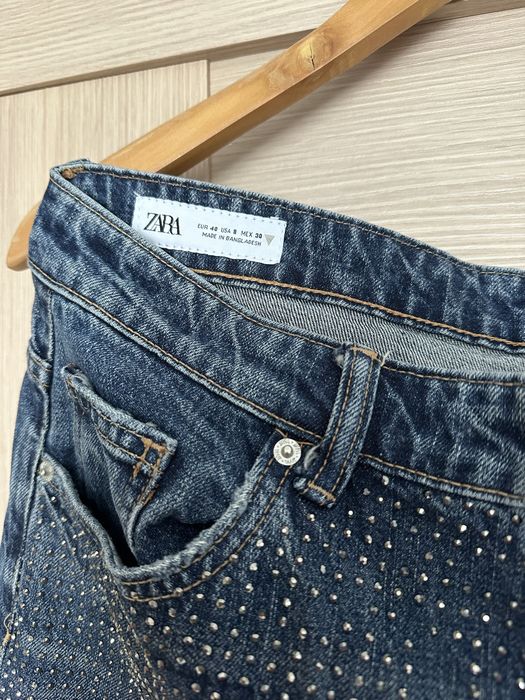 Zara relaxed MID-RISE TRF sparkle jeans