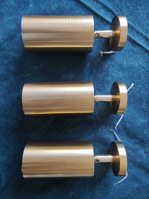 3 Candeeiros led dourados Novos 360°