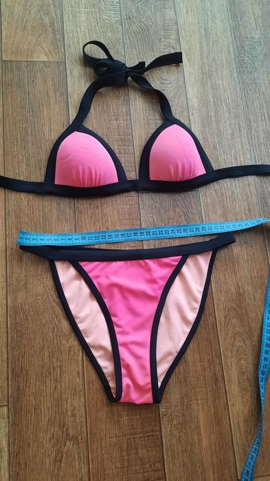 Купальник роздільні рожевий , салатовий розмір S