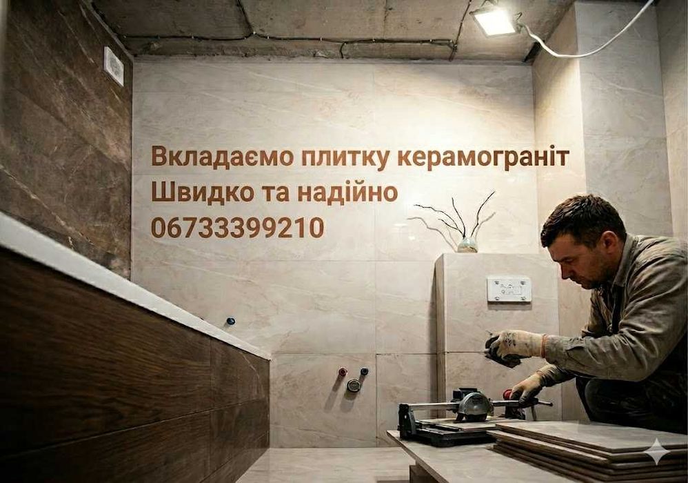 Плиточні роботи / плиточник / укладання керамограніту! Якісно. Технологічно.