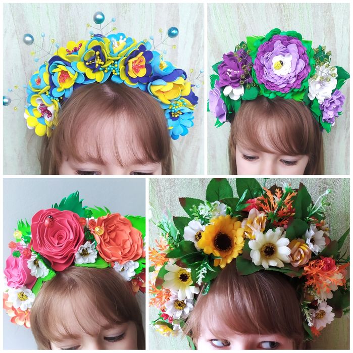 Віночок весняний вінок український новорічний обруч з пір'я зірка