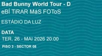 Bilhete bad bunny 26