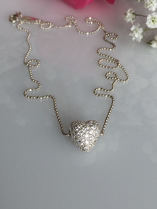 Знижка ! Срібна цепочка Thomas Sabo, Серце , цирконій