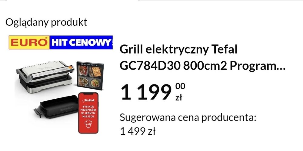 Grill elektryczny Tefal GC784D30  Programy automatyczne