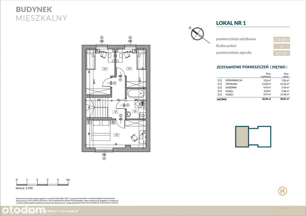 Nowoczesny dom - lokal mieszkalny z ogrodem | 110,63 m² | Kołdowo