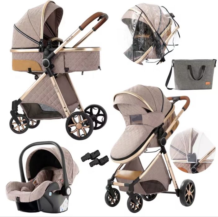 Carrinho de bebê 3 em 1, carrinho de bebê leve, portátil.