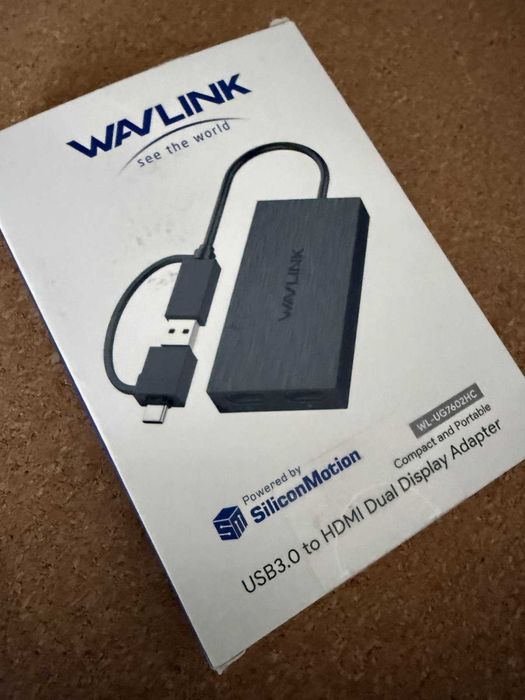 Adaptador Wavlink USB 3.0 / USB-C para 2 monitores HDMI
