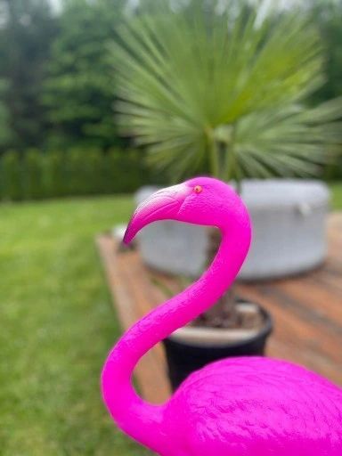 flaming ogrodowy stojący figurka ogrodowa ptak