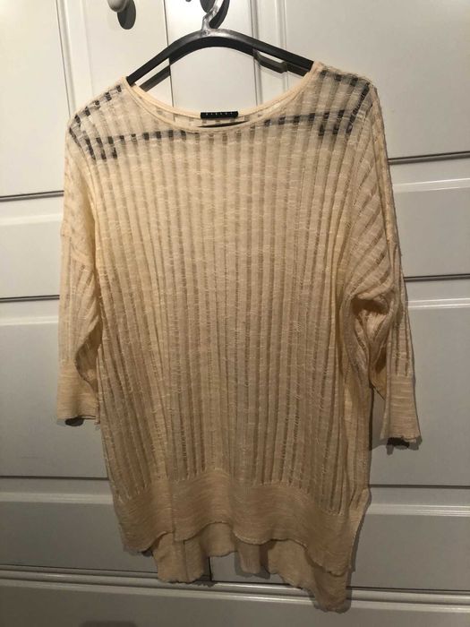 Blusa beije em malha SISLEY, viscose, tamanho S