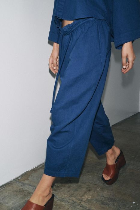 Zara nowe spodnie z lnu L