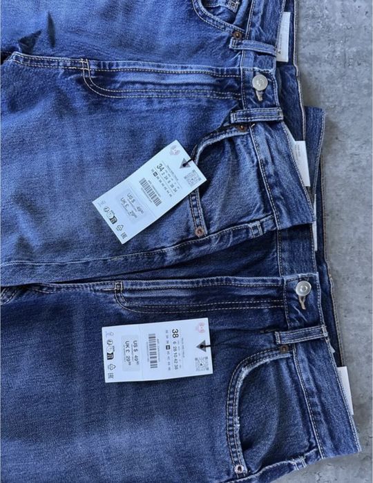 涼 91cm×122cm Джинси trf high-rise wide leg zara, сині джинси wide leg