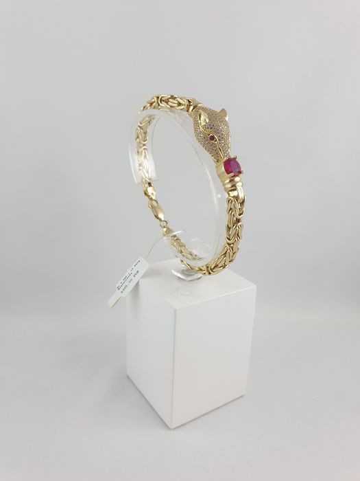 Luksusowa damska bransoletka królewska pantera Au.585