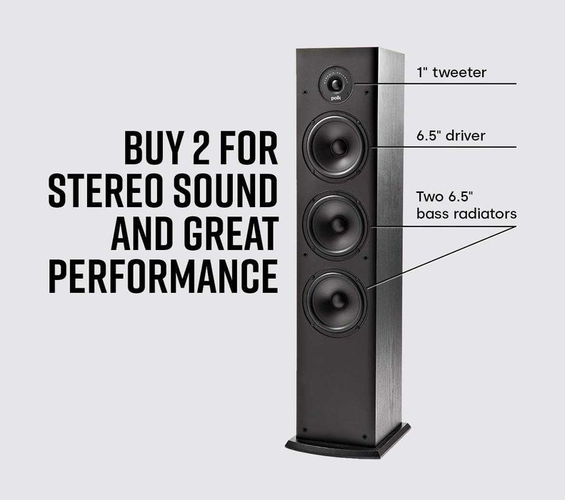 Polk Audio T50 Home Theater and Music Floor Standing Tower Speaker