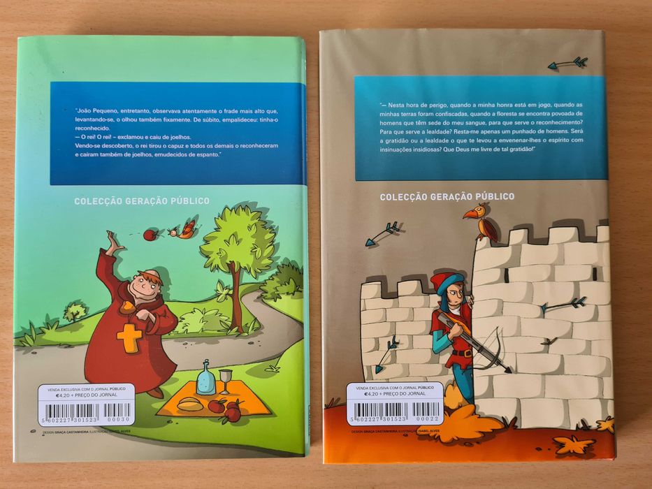 2 livros da coleção Público: "Ronin dos Bosques" e "A Flecha Negra"
