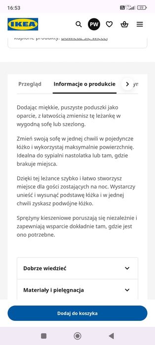 Łóżko Ikea Fyresdal+ 2 materace