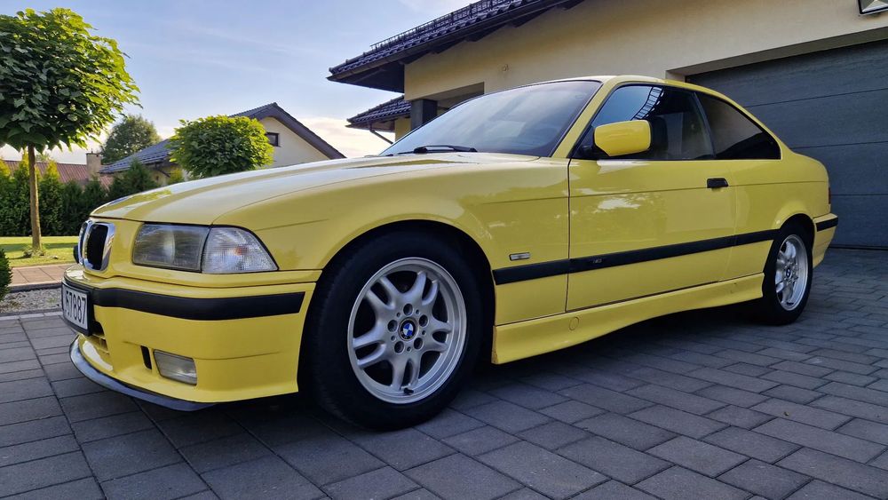 BMW Seria 3 Dakargelb e36 coupe M/// individual klima drugi wł. bez grama rdzy