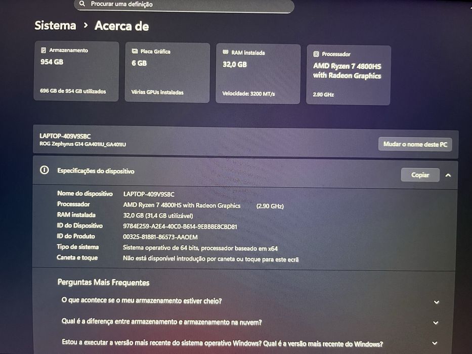 Portátil Asus ROG Zephyrus G14