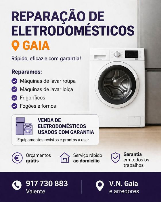 Reparação de máquinas de lavar Gaia