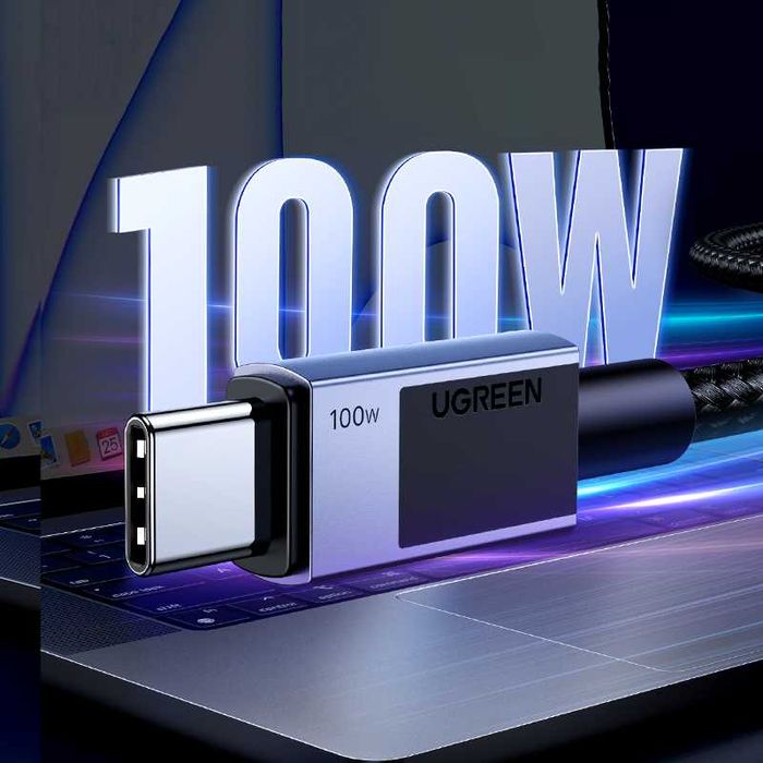 Кабель Type-C - Type-C 100W 5A UGREEN провід для швидкої зарядки тайп-сі на тайп-сі провод шнур тайп си для быстрой зарядки 1/2/3 метра