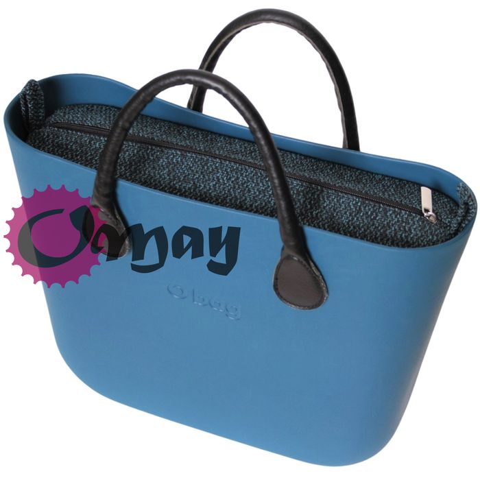 Czarny organizer do OBAG MINI plecionka morska 2 kieszenie wkład OMAY