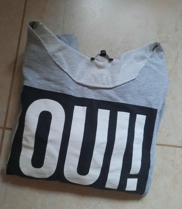 Bluza szara L Tally Weijl z napisem OUI!