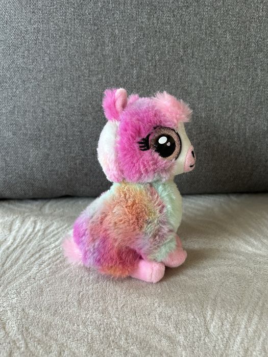 lama pluszak zabawka maskotka duze oczy oczka kolorowa teczowa