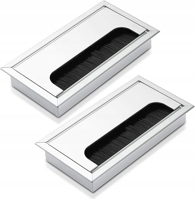 outlet 2x przepust kablowy bolatus aluminiowy biurko 160x80mm maskownica