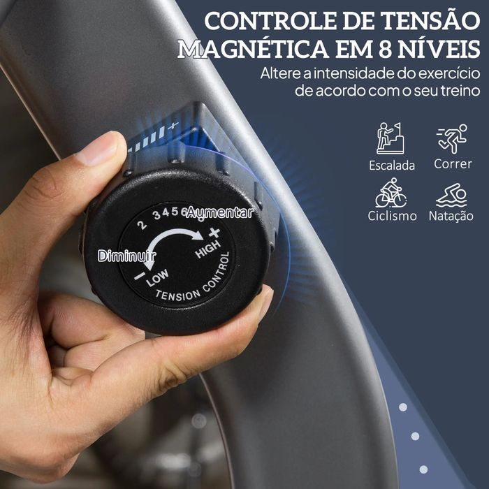 Bicicleta ergométrica reclinável com tela LCD HOMCOM