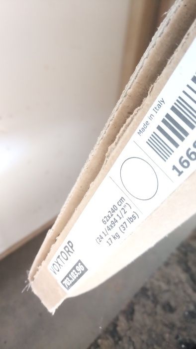 Painel lateral Voxtorp de cor branco com 62x240cm