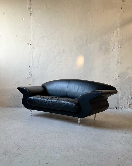 Sofa skórzana z lat 90 vintage design