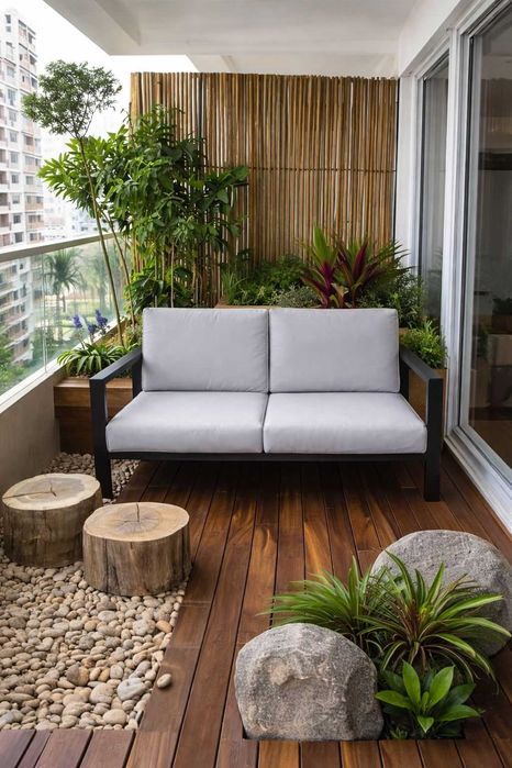 Sofá de Exterior 2 Lugares + Mesa – Alumínio Preto | Bom Estado