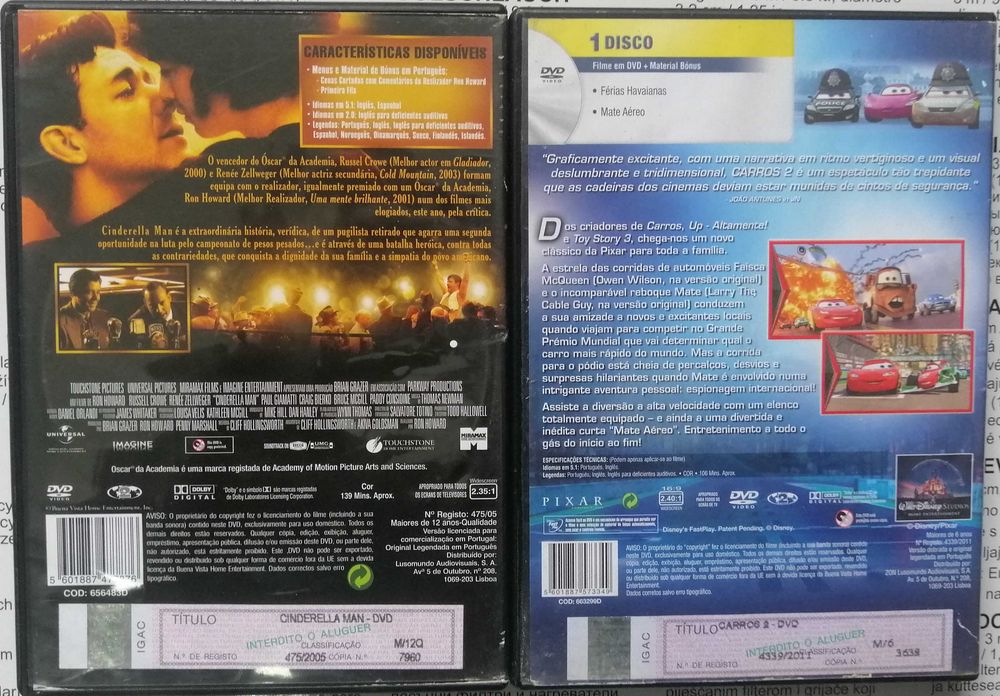 Cinderella man Russell Crowe Carros Pixar