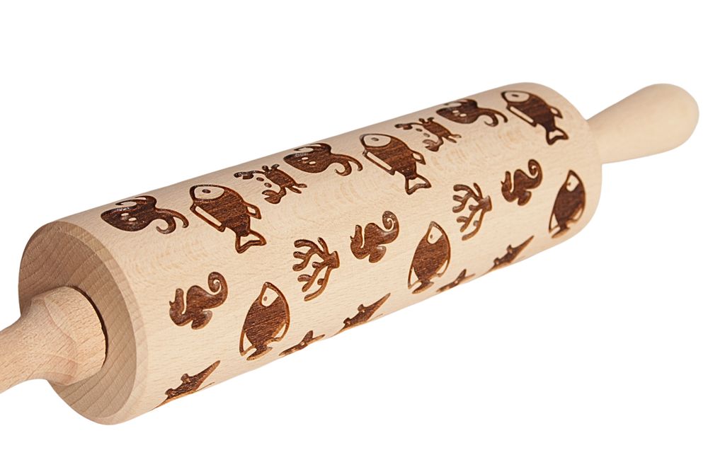 Wałek Grawerowany - Morskie Zwierzątka - Uroczy Wałek Grawerowany