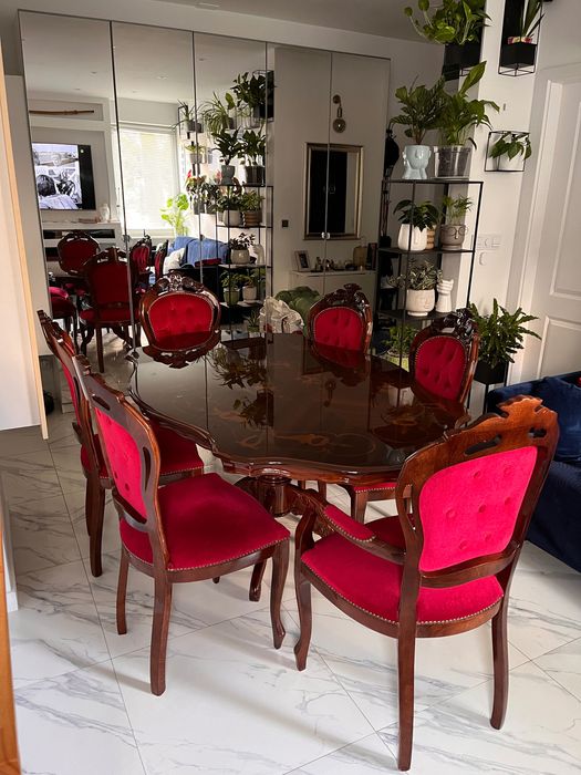 Stół z krzesłami styl Ludwikowski