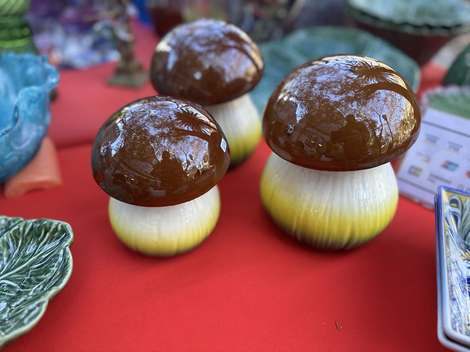 Cogumelos caixa em ceramica