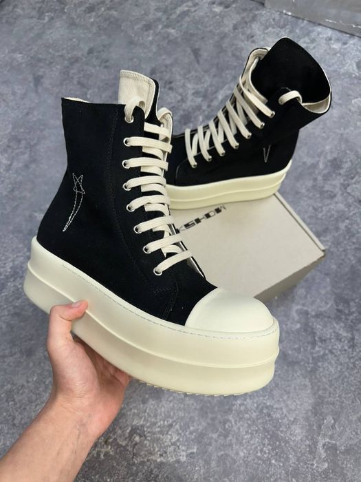Rick Owens Double Bumper Mega jumbo lace opium archive кеды черные 39