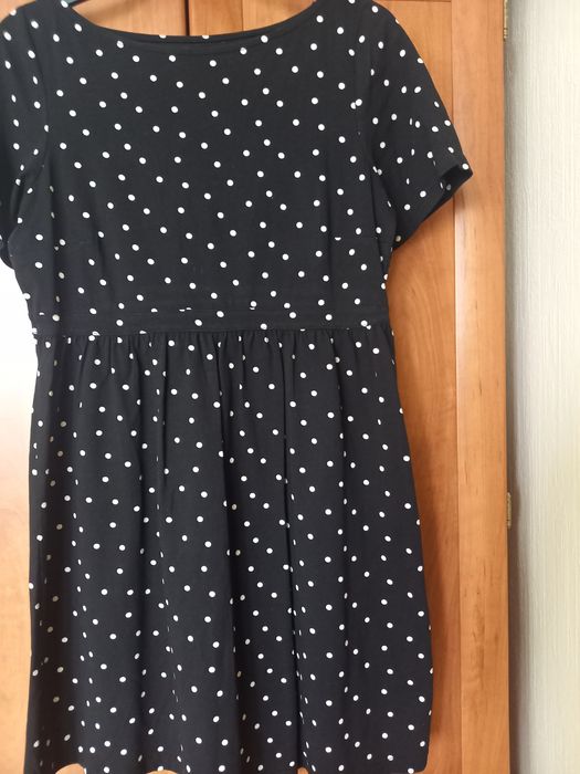 Czarna w białe groszki sukienka Esmara rozmiar 40/42