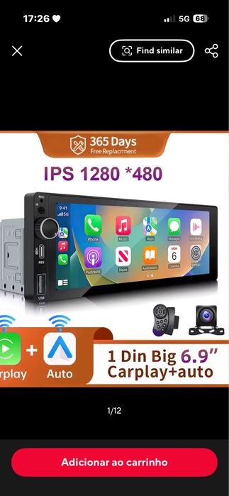 Auto Radio com CarPlay