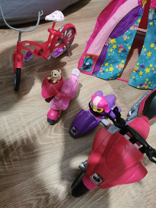 Barbie namiot rower motor lalki