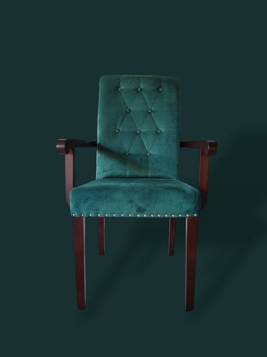 Cadeirão com tecido veludo Verde